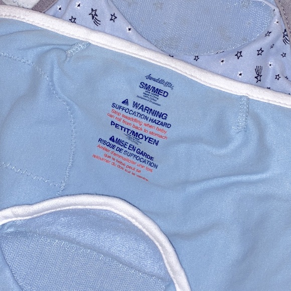 EUC SwaddleMe 3 Pack Set Easy Change Velcro Swaddles Blue Star Print (S/M) - Picture 6 of 8